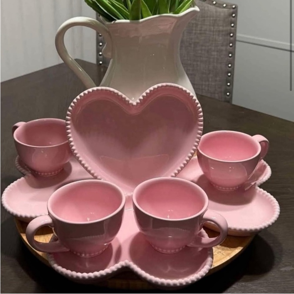 New PH Pink Heart-Shaped coffee-Tea Set